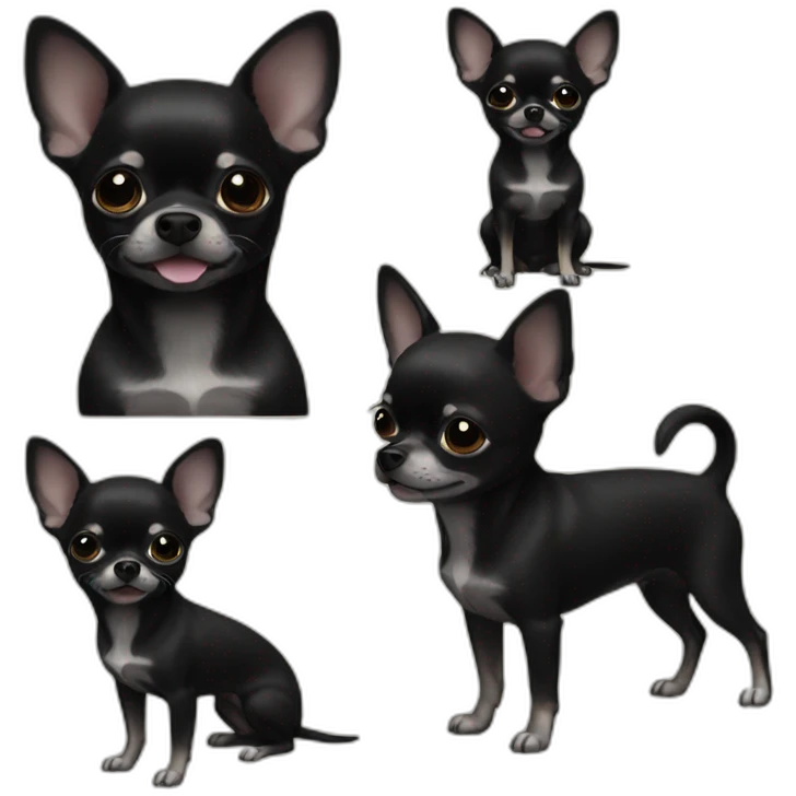 All Black Chihuahua black emoji