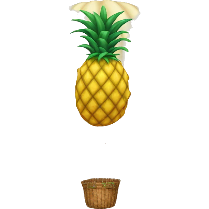 Pineapple inside of a hot air balloon emoji