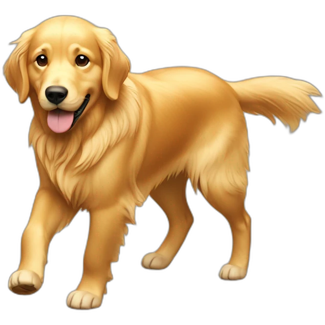 golden retriever walking ios style emoji