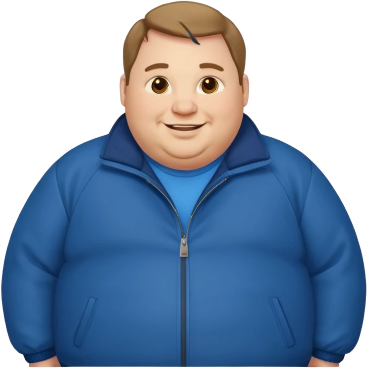 fat man wearing blue jacket emoji