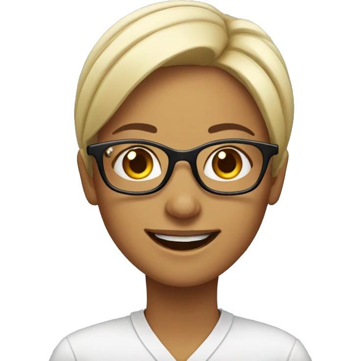 smiling women with glasses emoji