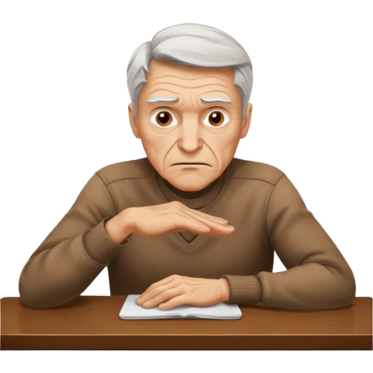 man at table, dramatic gesture emoji