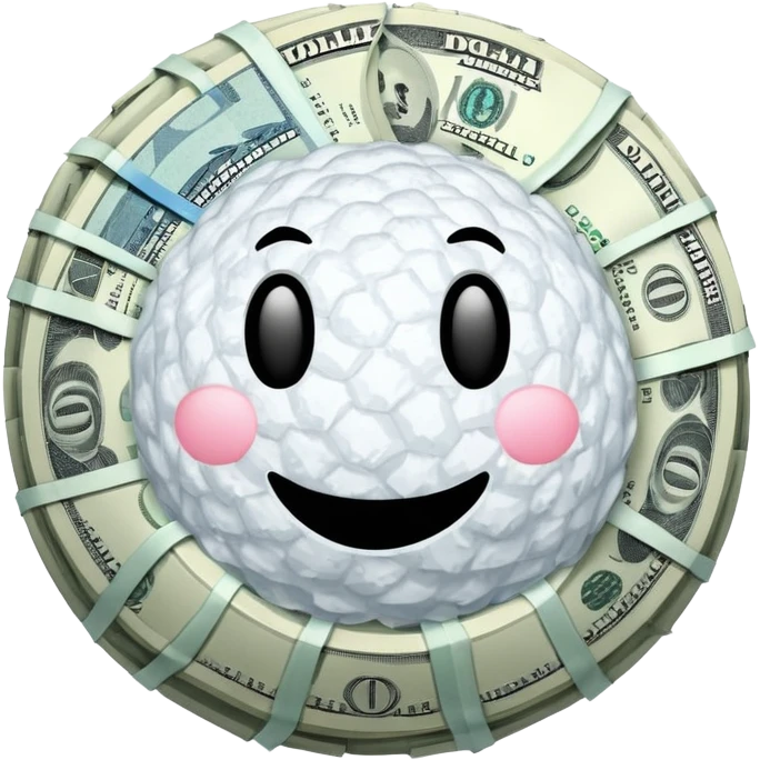 Snow ball with dollar bills  emoji