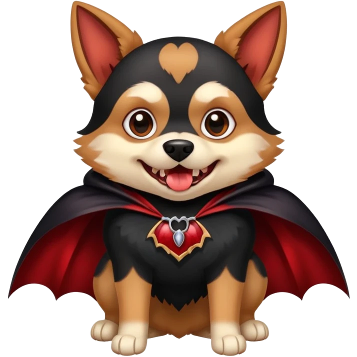 Dog with a vampire Halloween costume  emoji