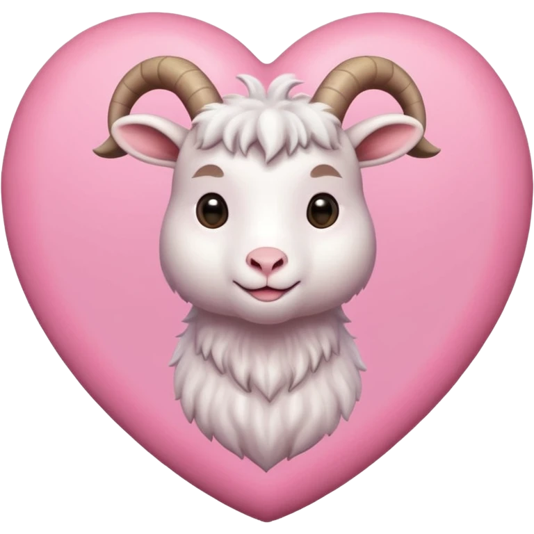 Cute Goat inside a pink heart emoji