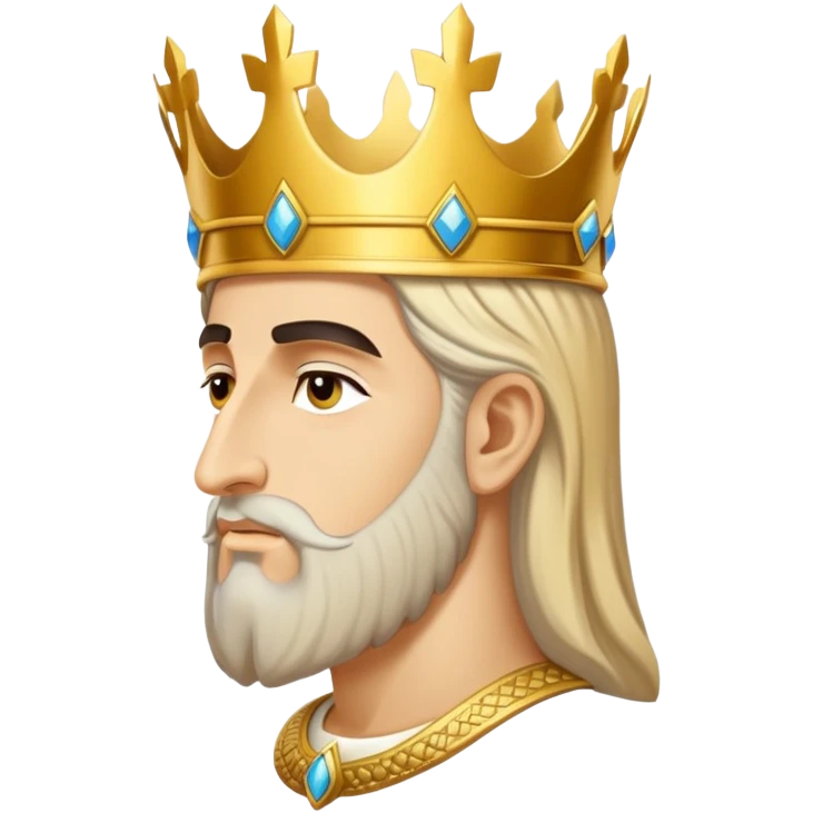 Cyrus the Great, side profile, golden crown, dignified emoji
