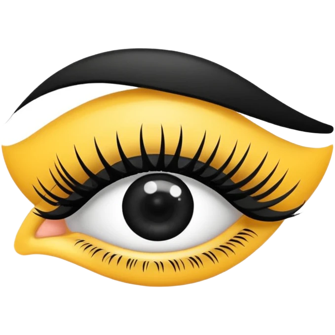 eyelash strip above an open eye emoji