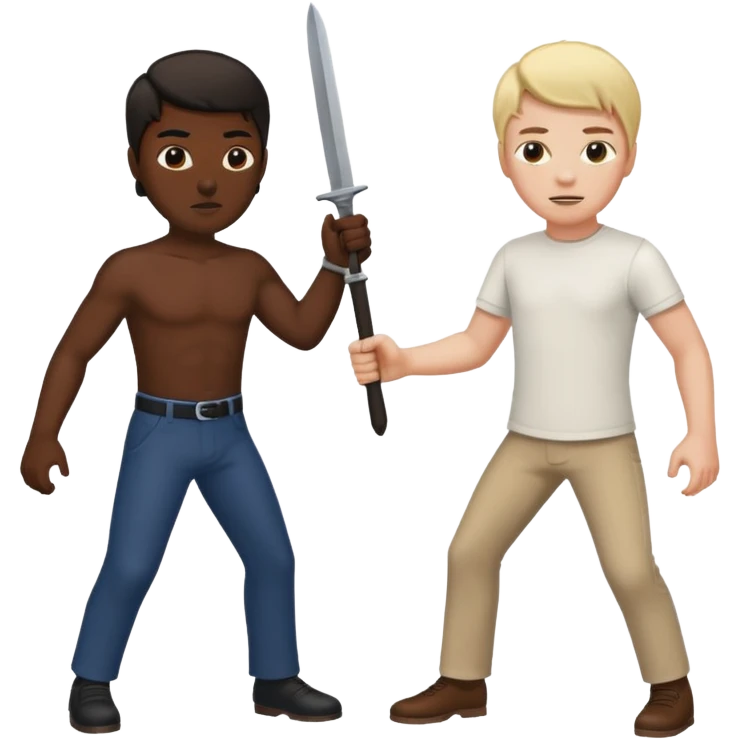 White person whipping a black slave emoji