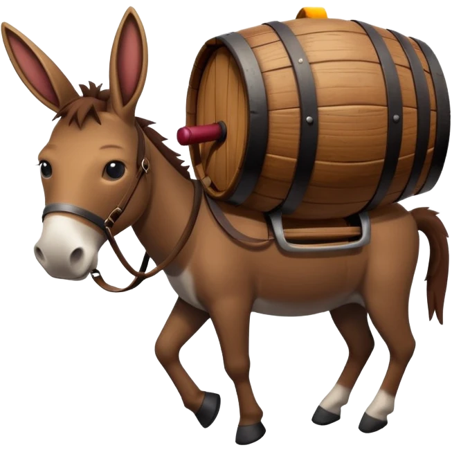 Mule with wine on its back emoji