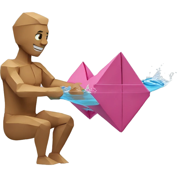 origami man swimming breaststroke emoji