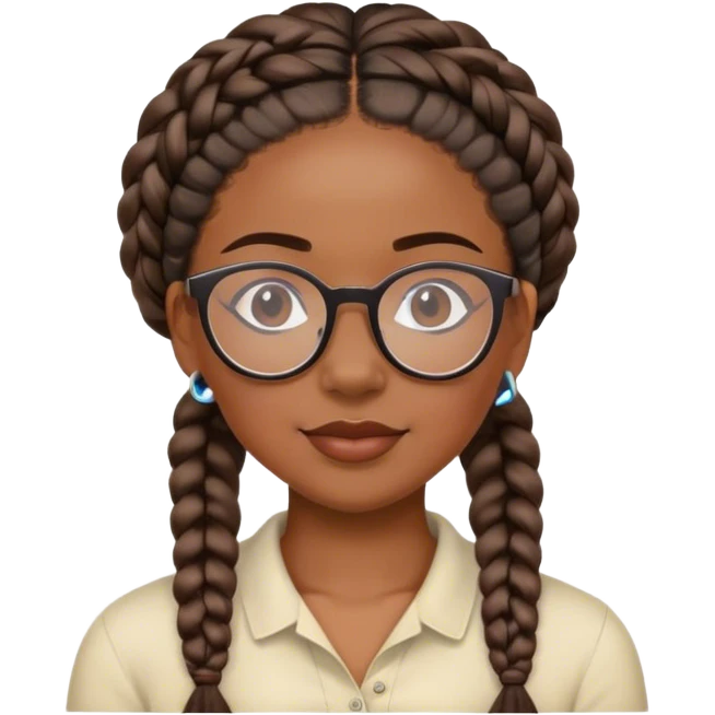 Black woman with glasses and braids relaxing  emoji