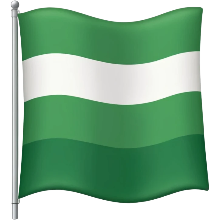 bandera con solo tres franjas horizontales de la misma anchura: verde (superior), blanca (centro), verde (inferior). Misma imagen, franja blanca sin esfera. emoji