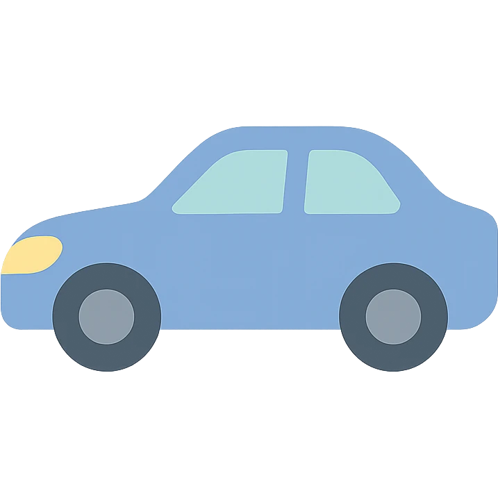 car, flat color icon style, clean lines, minimalistic, suitable for UI emoji