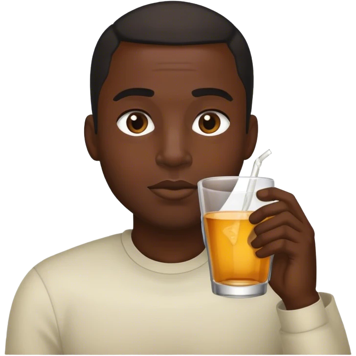 Dark Black Man drink  emoji