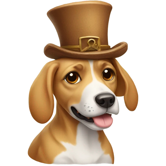 Dog with funny hat emoji