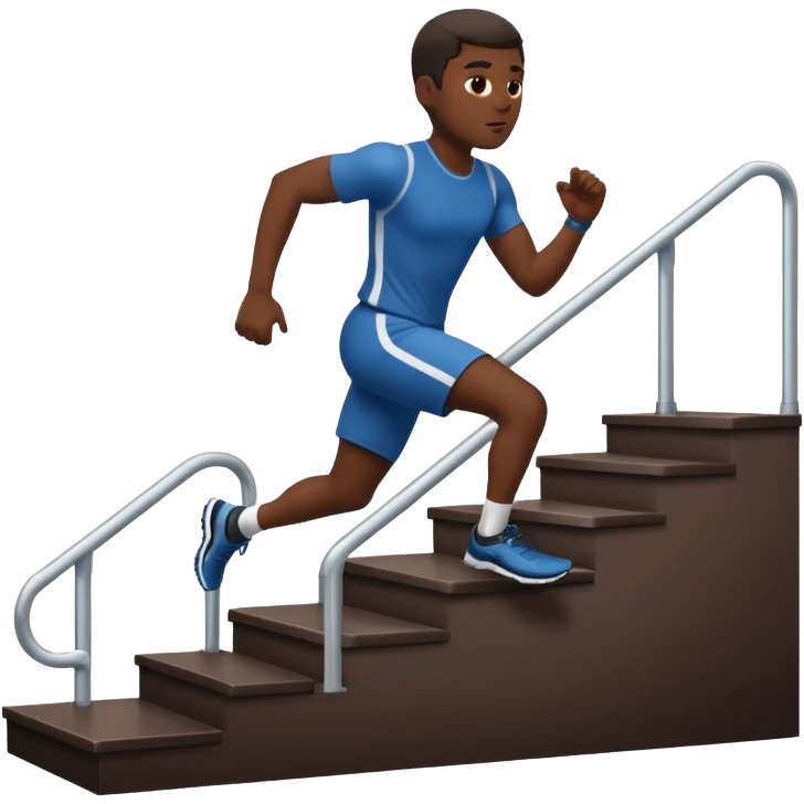 black man running upstairs emoji