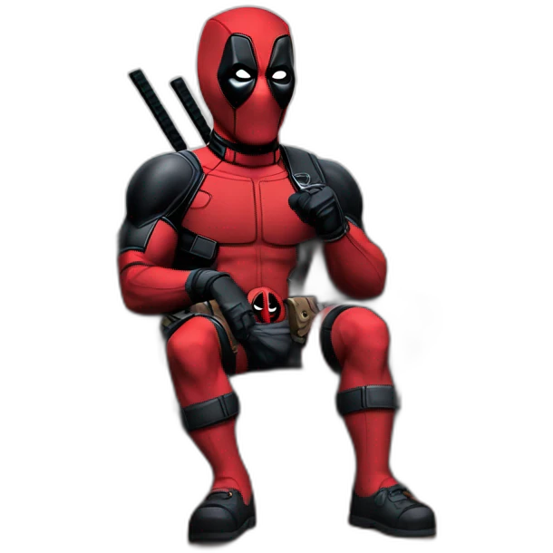 Deadpool's watching TV emoji