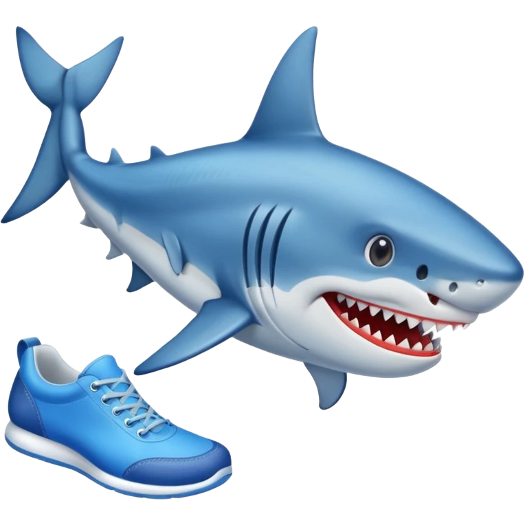 Tiburón con zapatos azules  emoji