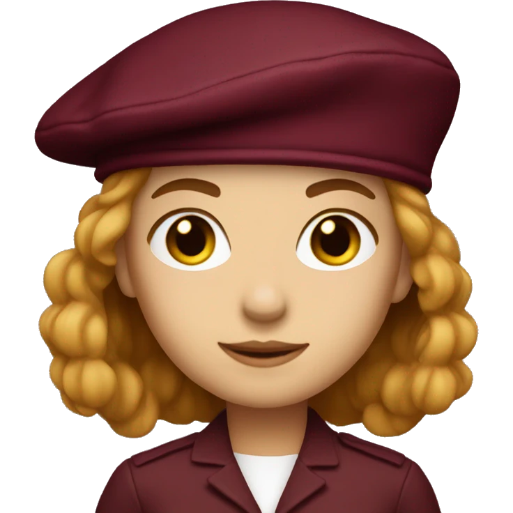 Only women’s burgundy beret emoji