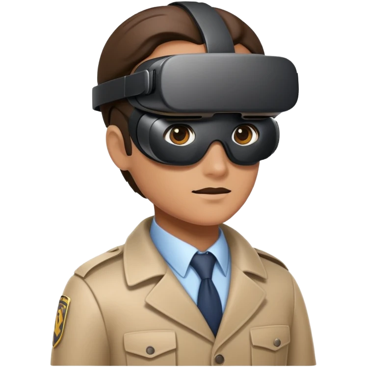 detective wearing a virtual reality headset emoji