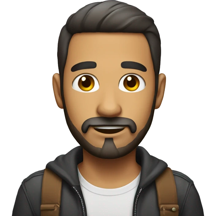 a latin men with ears like hello kitty and beard and very short hair emoji