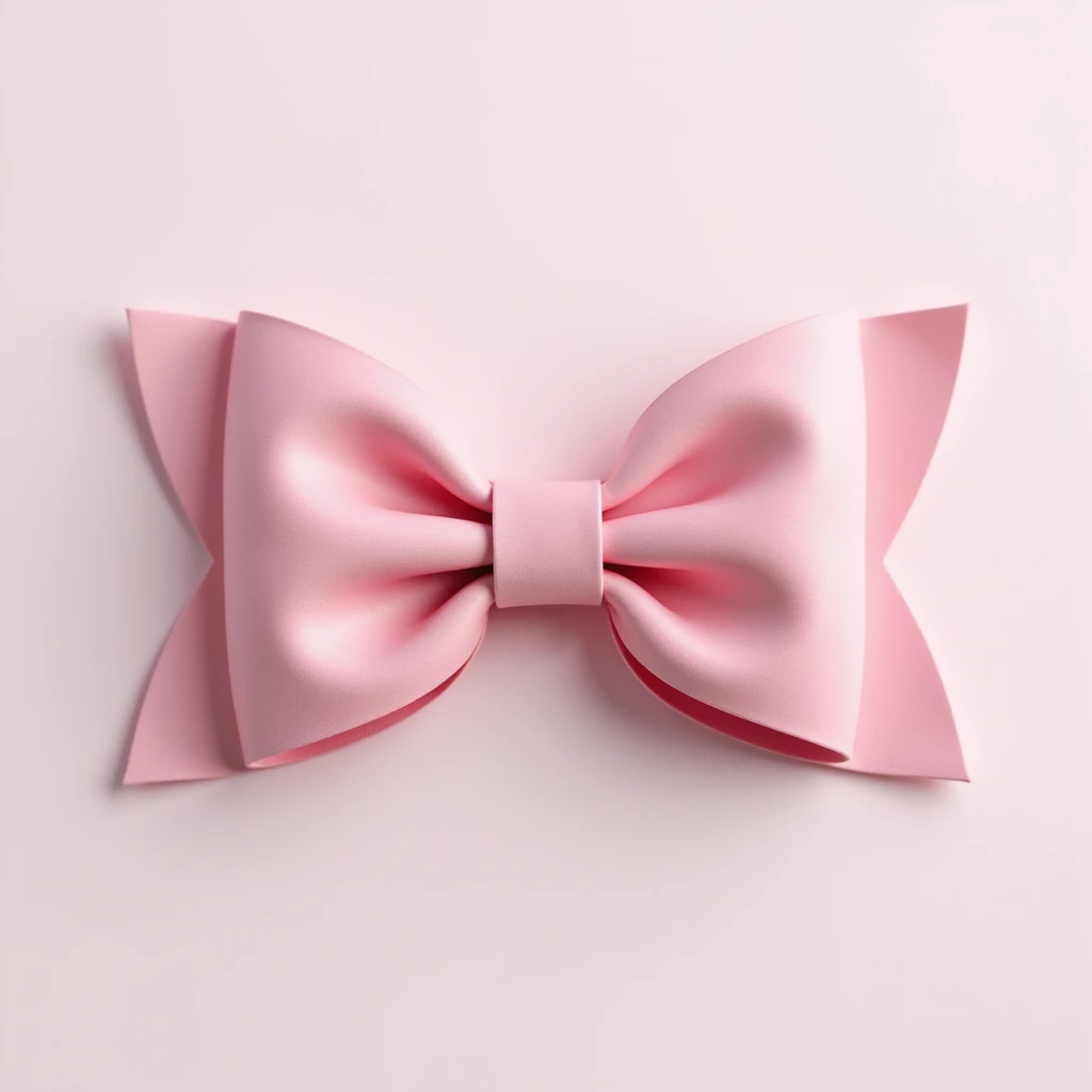 realistic pink bow, soft fabric, no face, minimal background emoji