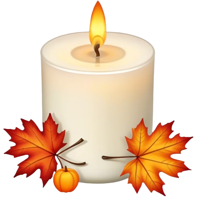 candle with maple leaves emoji