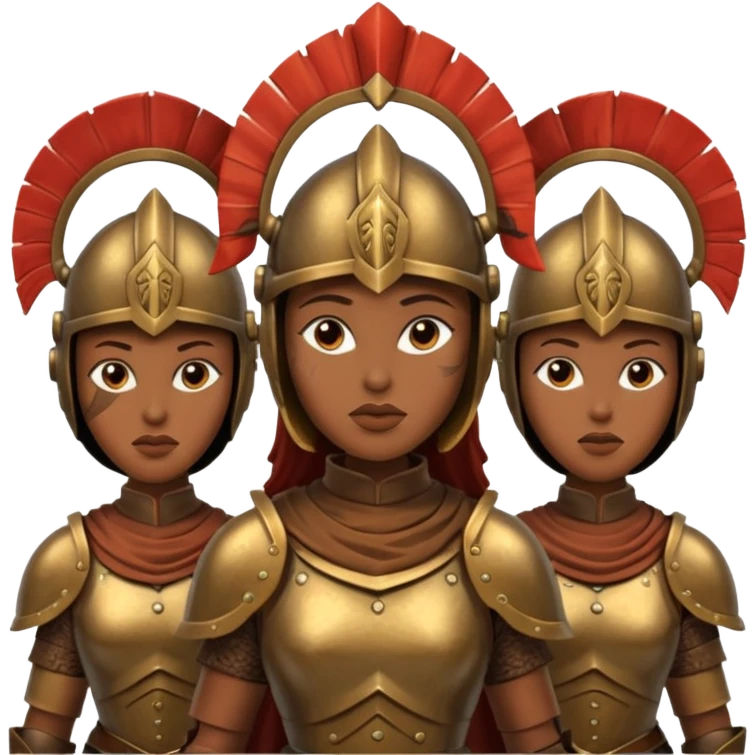 group of trojans being led by a woman emoji