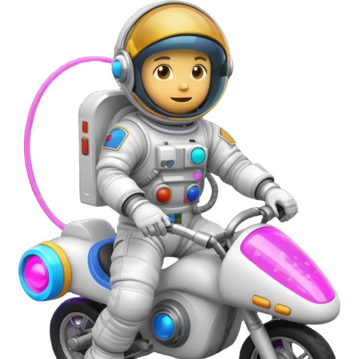 Astronaut ride arcade laser emoji