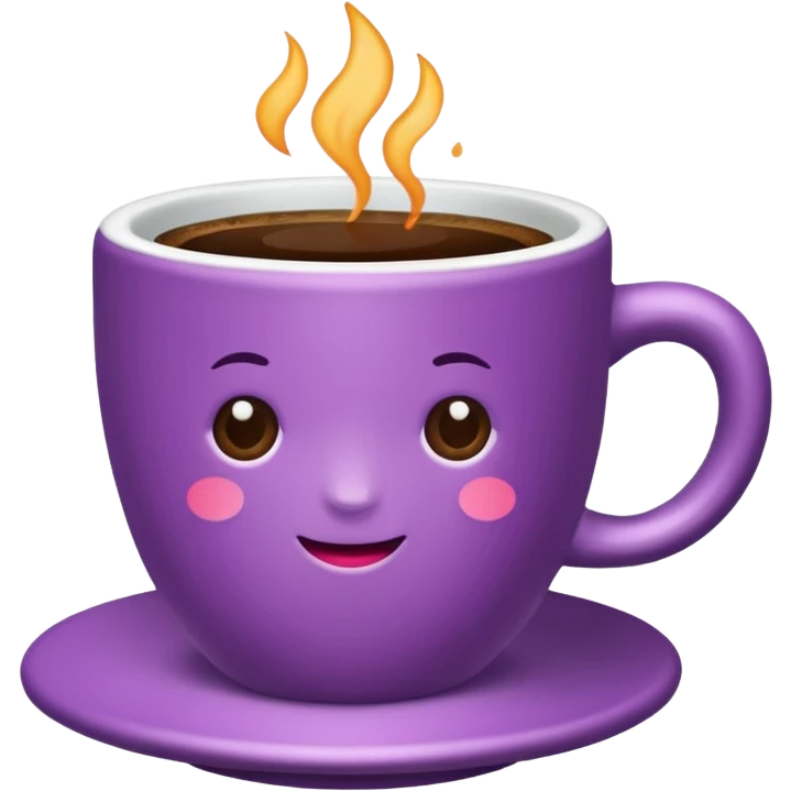 Create minimalist emoji in the style of Coffee Lover — a coffee shop and roastery brand.
Style: cozy, warm.
Colors — purple-pink range.
☕️ cup of coffee emoji