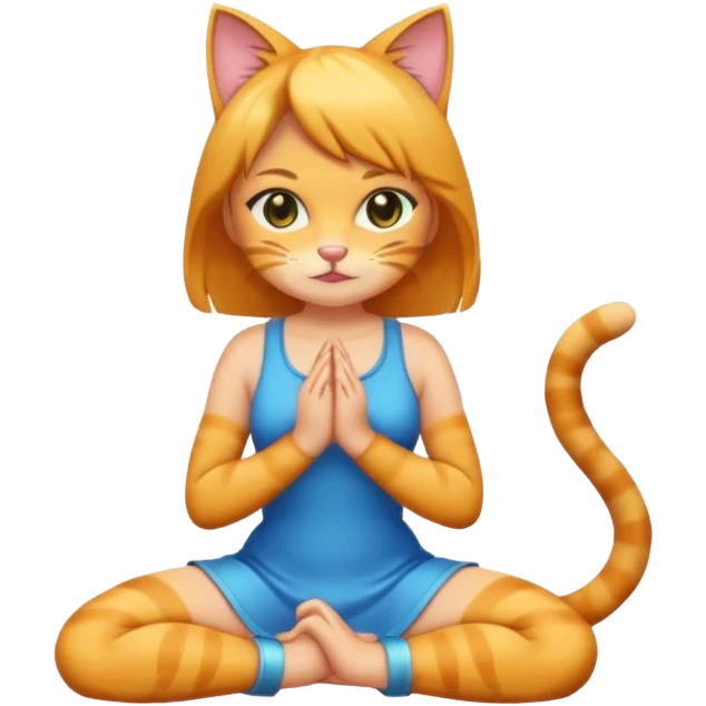 Cat girl on her knees emoji