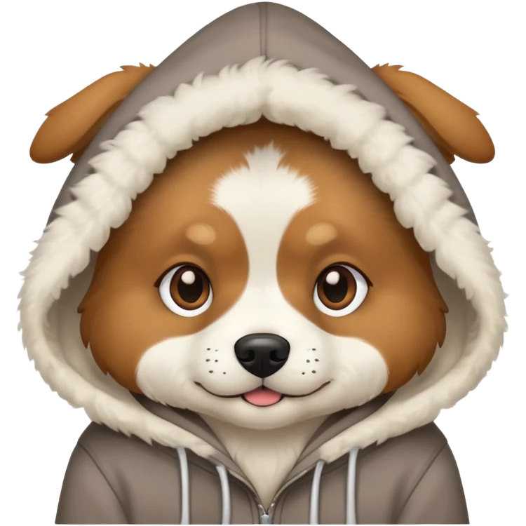 Dog wearing hoodie emoji