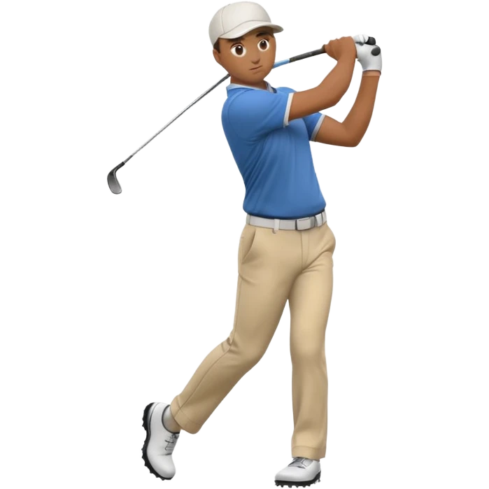 Animation of a golfer hitting a ball emoji