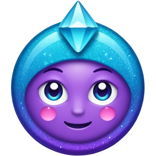 Glitter Purple and Cian less symbol emoji