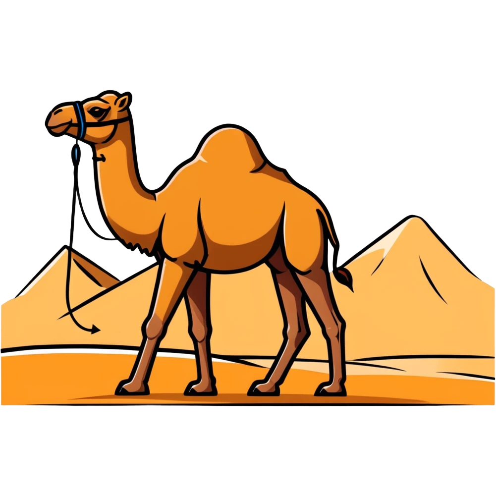 chocolate with Dubai desert and camel illustration emoji