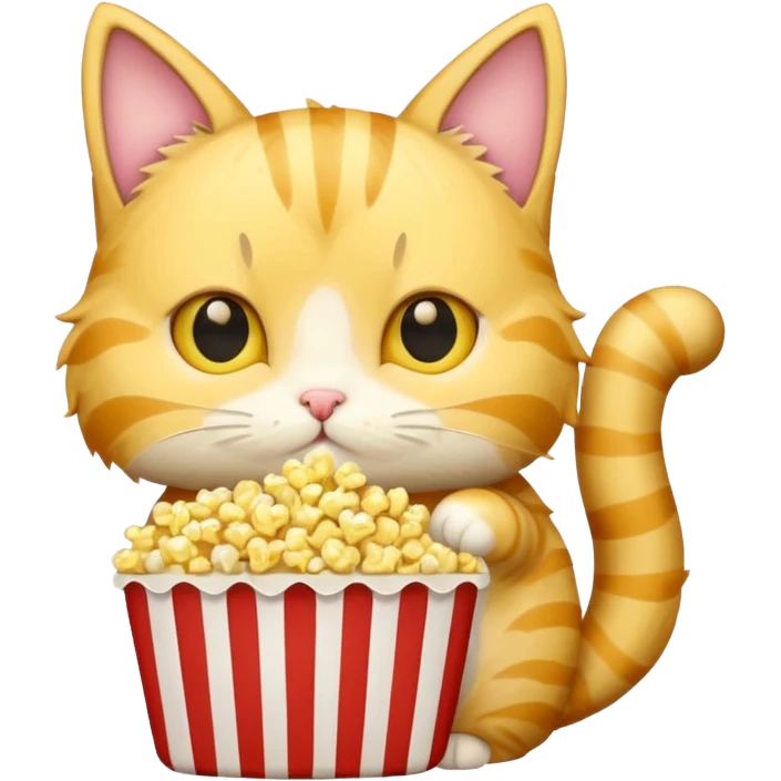 kitty eat pop corn emoji