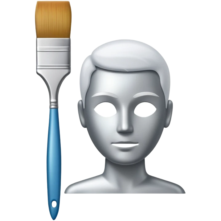 A paintbrush that transforms into a human silhouette, symbol of artistic identity emoji