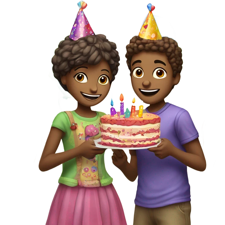 Birthday boy and girl emoji