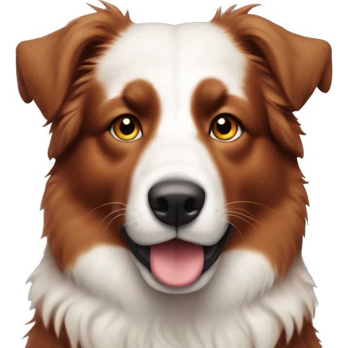 fully red toy australian sheperd face emoji
