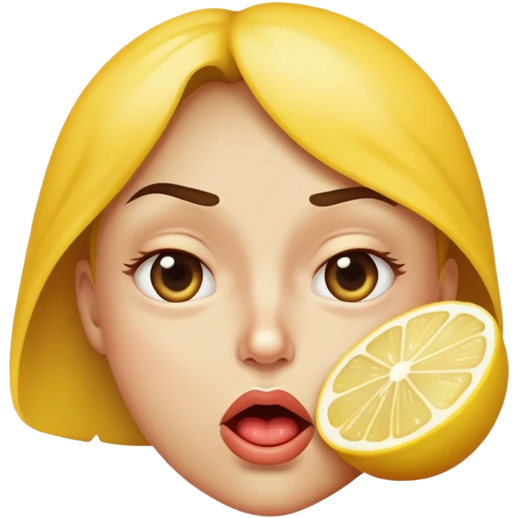 The “I Just Ate a Lemon” Expression – Lips pursed tightly, eyes squinting, head slightly recoiling emoji