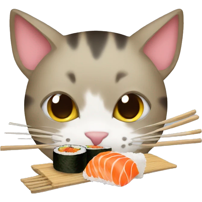 Cat eat sushi emoji