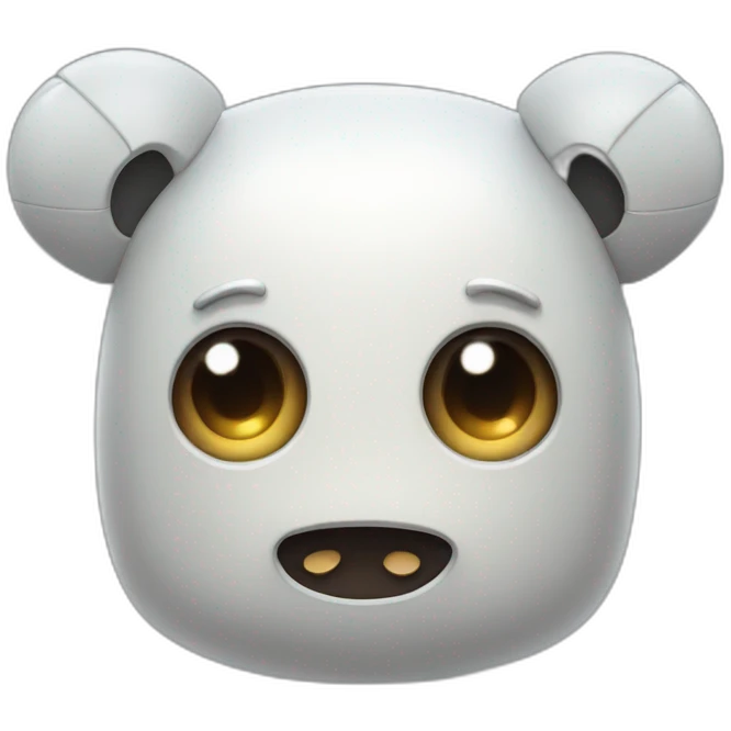 cute robot with bear horns emoji