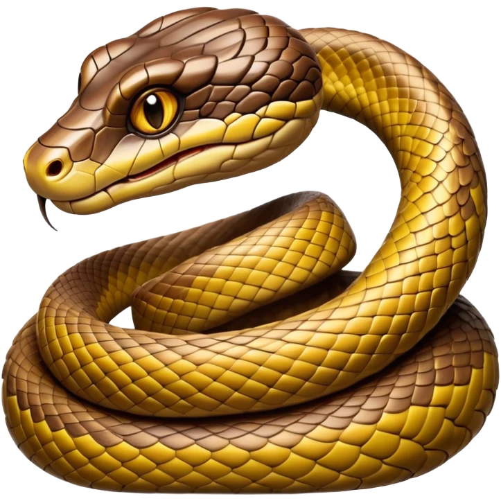 cinematic-python-realistic-full-body-coiled-emoji,-thick-scaled-body-looped-tightly,-intricate-brown-and-gold-patterned-scales-reflecting-light,-head-tilted-dramatically,-slitted-eyes-staring-calmly,-simplified-yet-realistic-focused-features,-highly-detailed,-glowing-with-an-almost-sarcastic-glow emoji