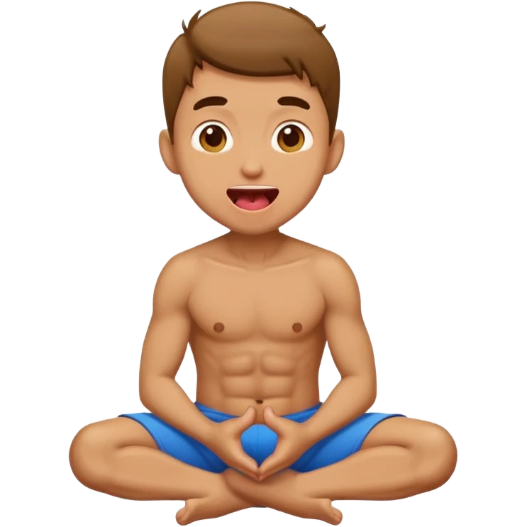 Man on knees with tongue out emoji