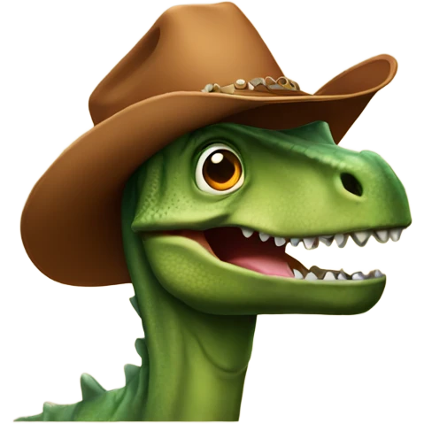 Dinosaur with cowboy hat  emoji