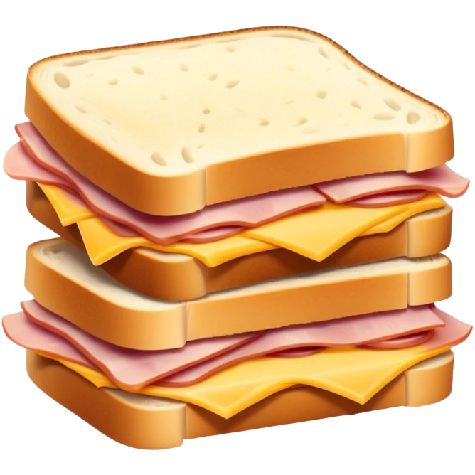 Sliced grilled sandwich, ham cheese emoji