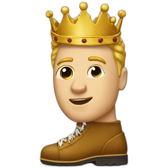 foot with cronwd of king emoji