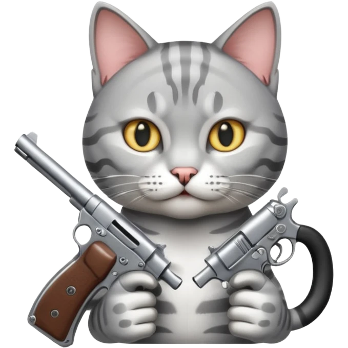 One cat have 2 guns emoji