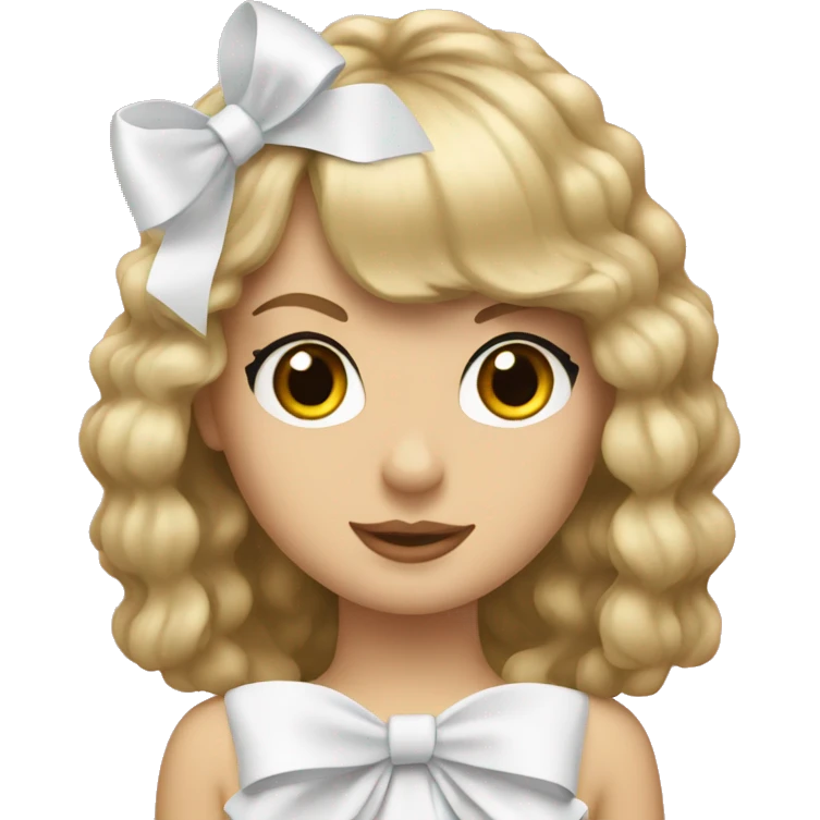 Taylor swift with a white bow emoji