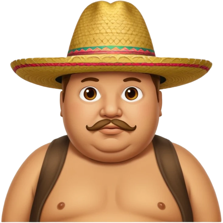 Obese man with sombrero emoji